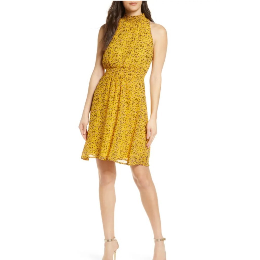 EUC - Sam Edelman Yellow Floral Mini Dress